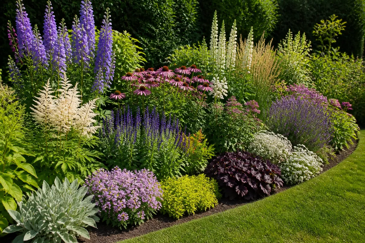 compozitie plante perene inaltime structura bordura gradina
