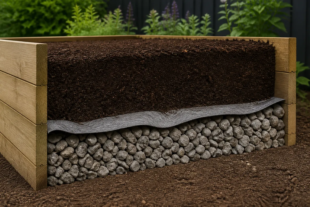 drenaj pentru strat înălțat construit pe teren argilos