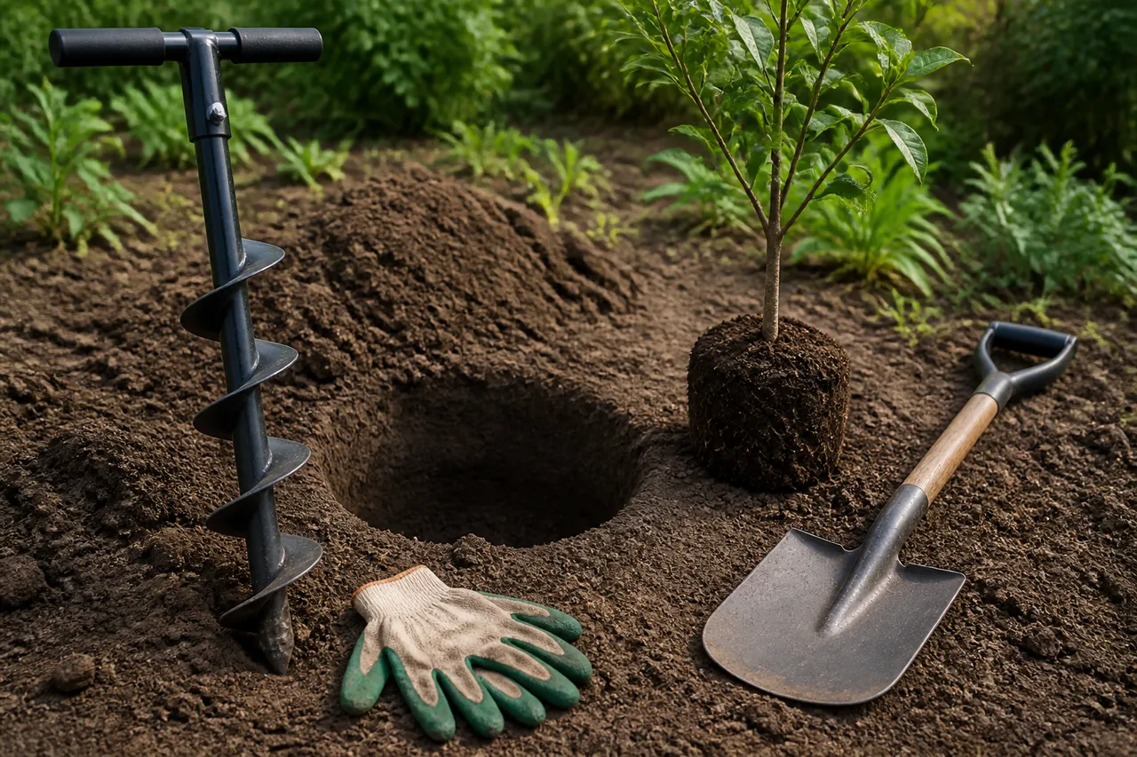 folosirea corectă a burghiului pentru gropi de plantare