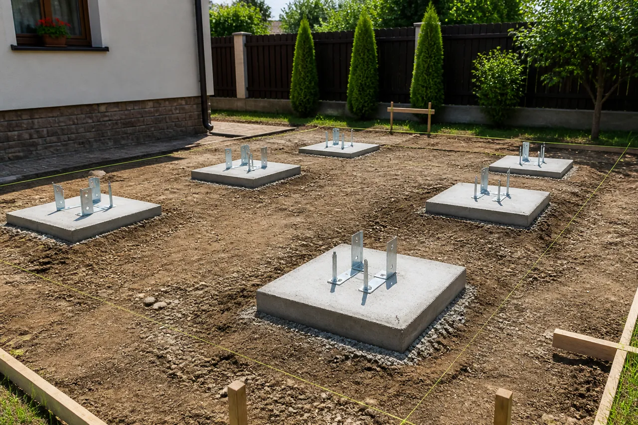 fundație pentru structură metalică ușoară garaj