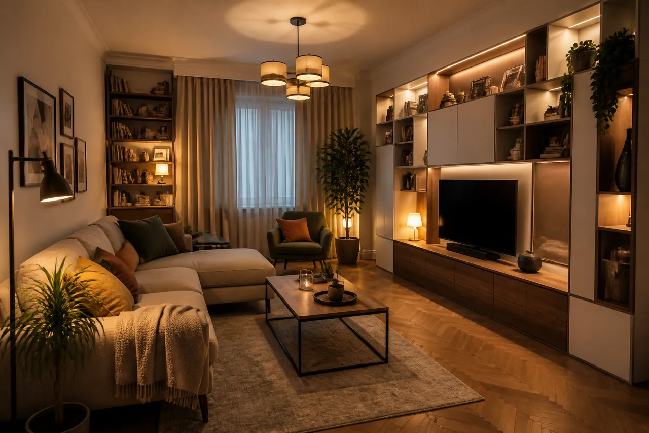 idei de iluminat și mobilier pentru apartament vechi