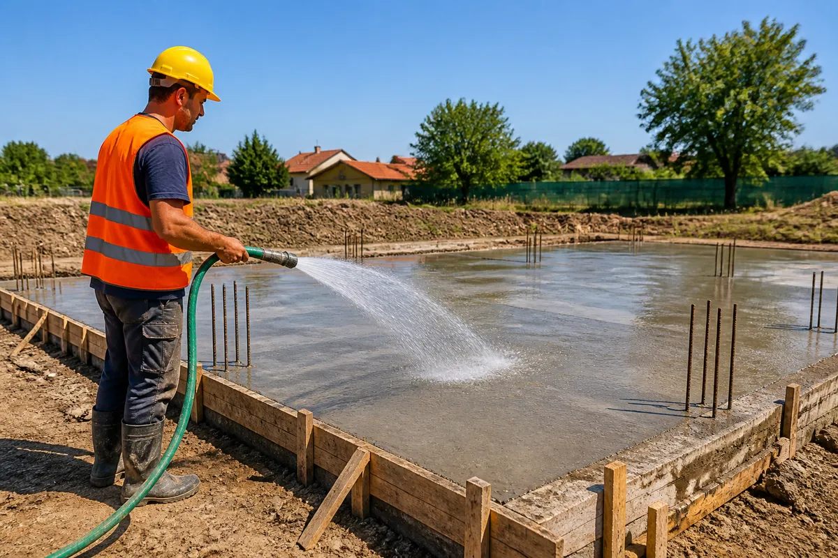 îngrijire beton fundație vară