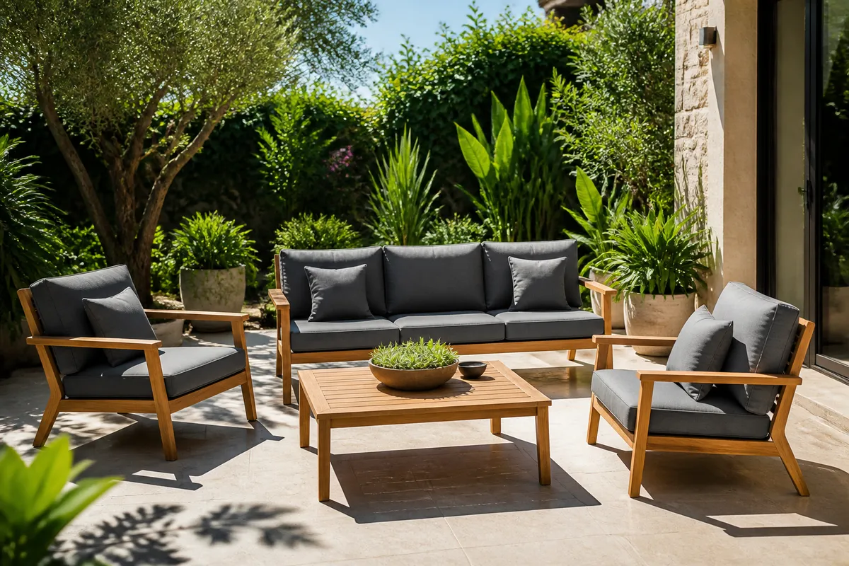 mobilier teak exterior rezistent vara