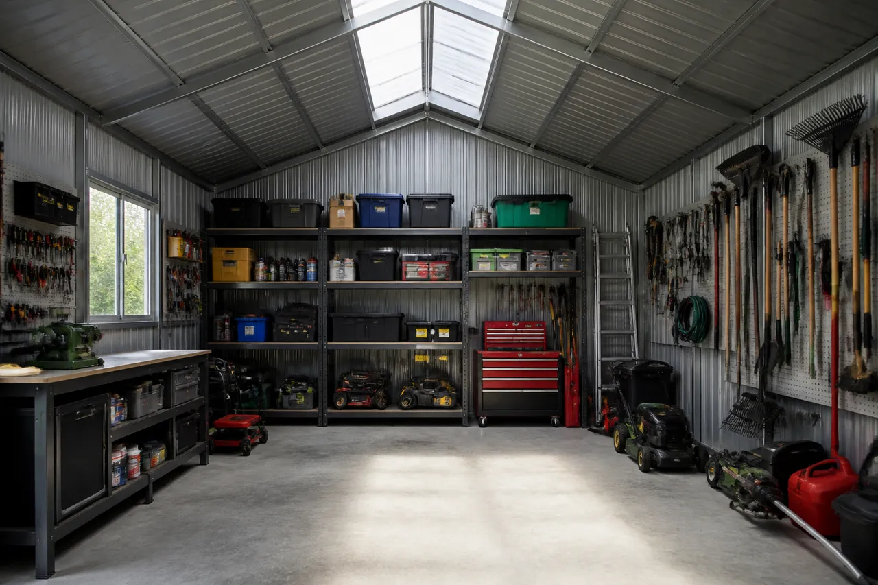organizare interior garaj metalic prefabricat