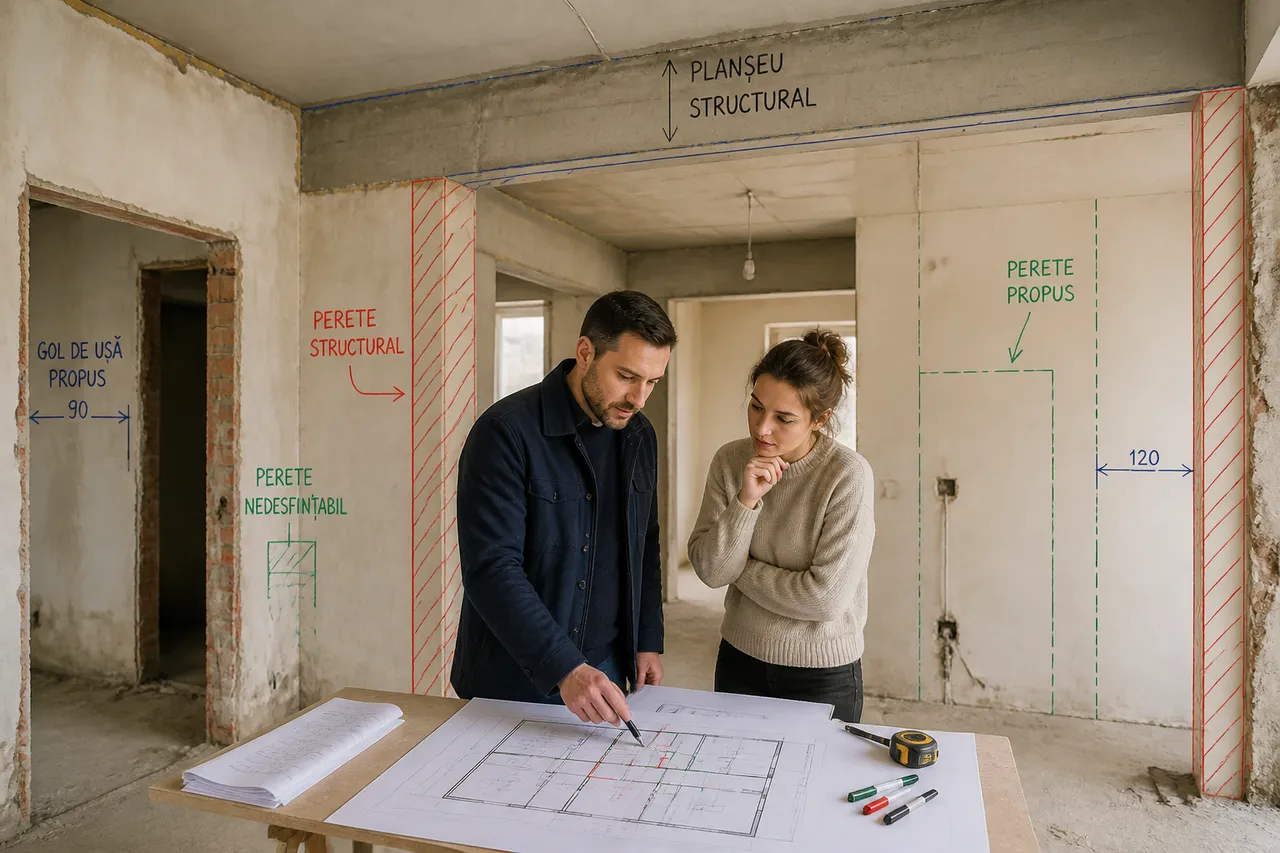 renovare locuință și pereți structurali