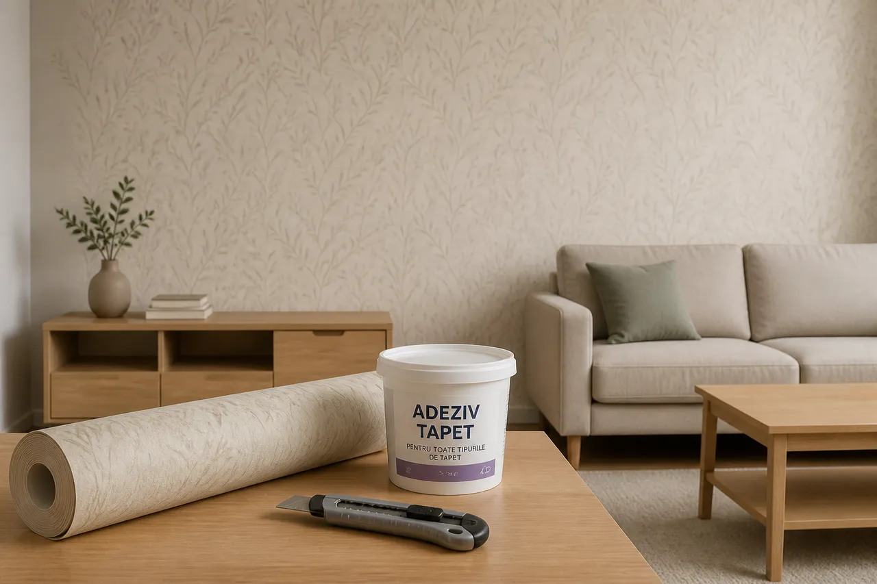 tapet decorativ într-un apartament închiriat