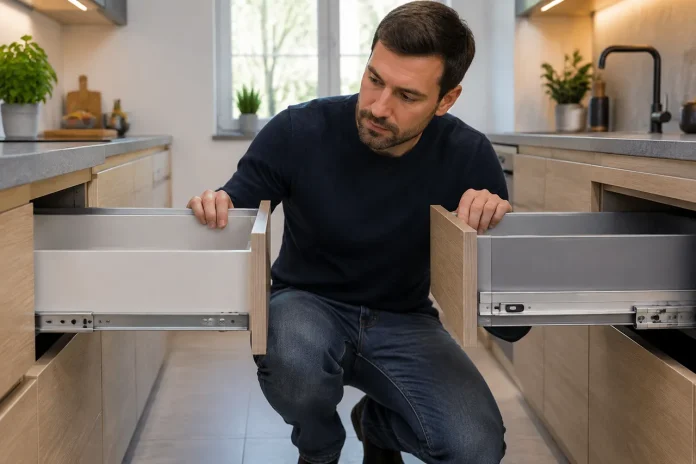 Sertarele cu amortizare la mobila ieftină versus sistemele Blum și Hettich