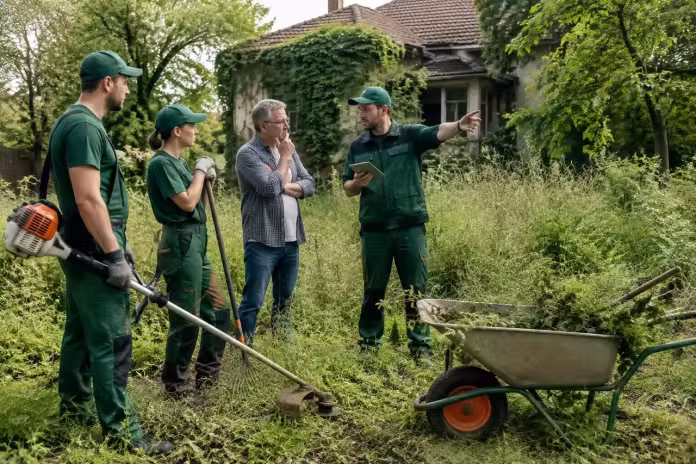 Serviciile de grădinărit pentru curți abandonate încep cu evaluarea corectă a terenului