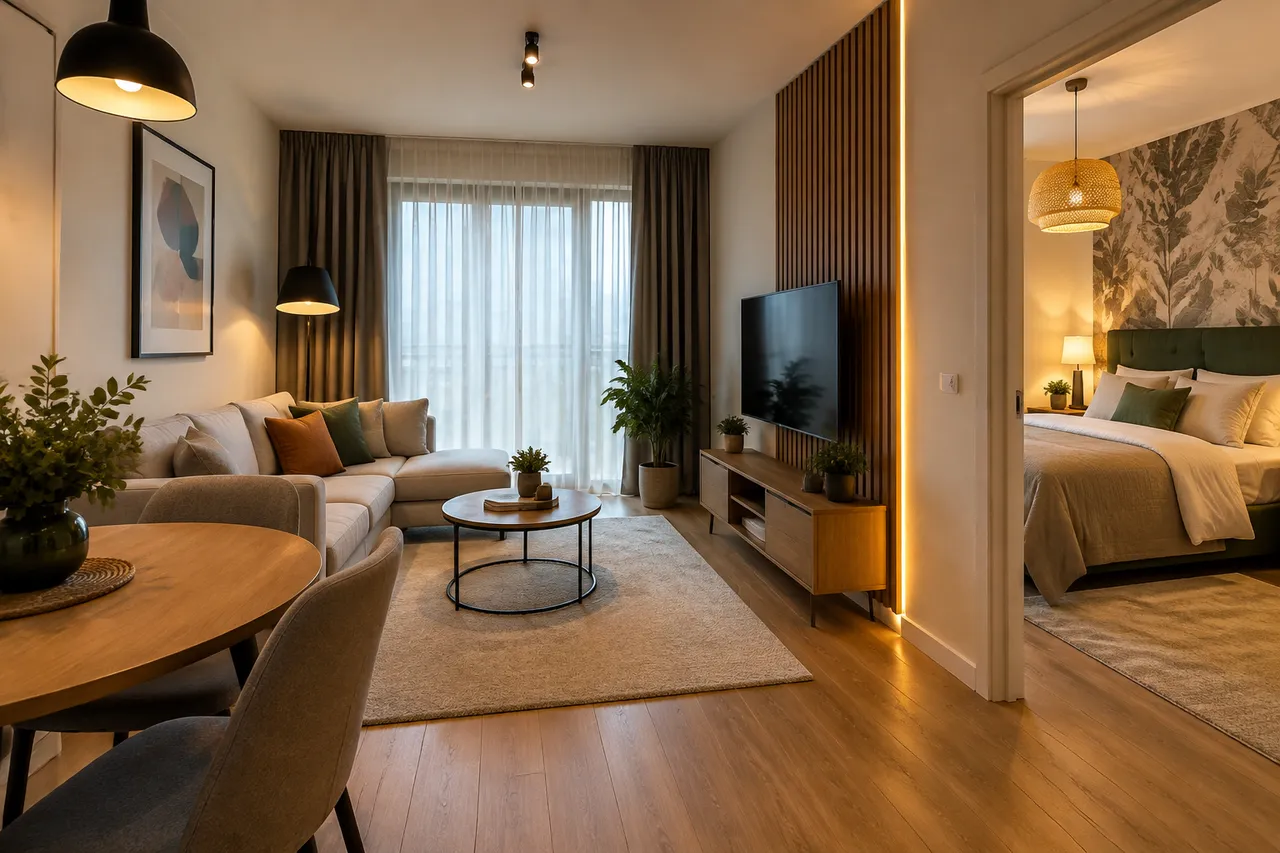 zonare vizuală în apartament mic